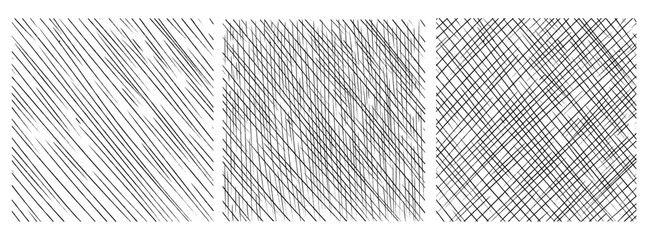 Set of crosshatch texture isolated, hand drawn, line texture