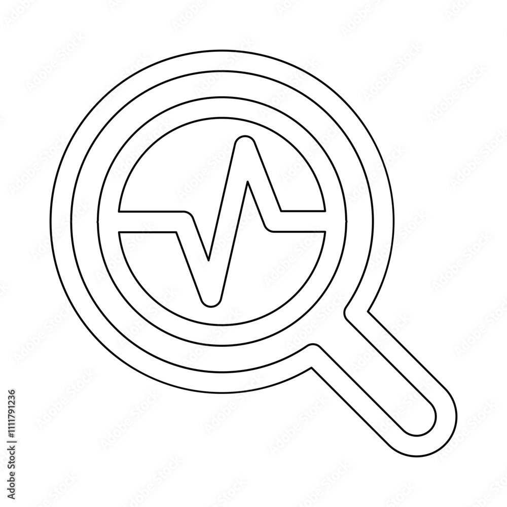 Poster monitoring icon in line style