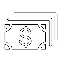 Cash icon in line style