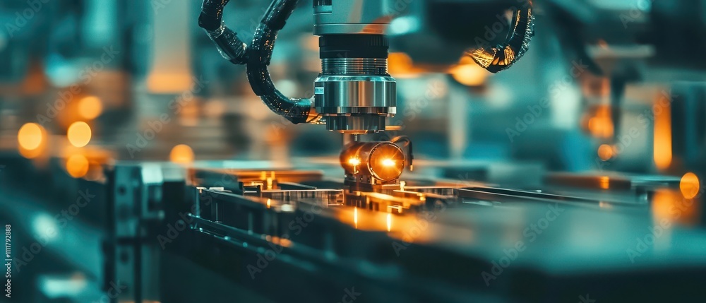 Poster advanced robotic hand showcases precision engineering in high-tech laboratory environment with futur
