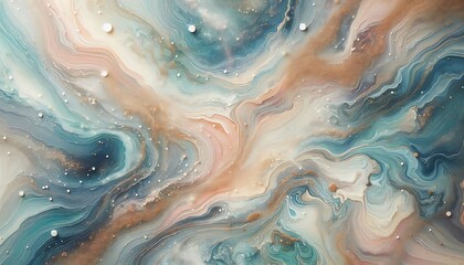 Abstract Minimalist Epoxy Resin Artwork with Swirling Colors