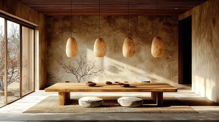 Serene Wooden Interiors with Natural Lighting and Minimalist Dcor