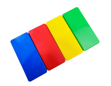 Four colorful rectangles creating a gradient effect on transparent background - Powered by Adobe