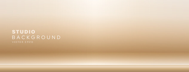 Fototapeta premium Gradient background beige color banner design with space for product display