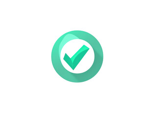 turquoise check correct icon symbol isolated
