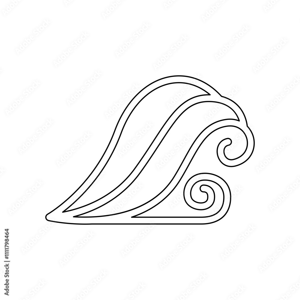 Poster curl wave icon in line style