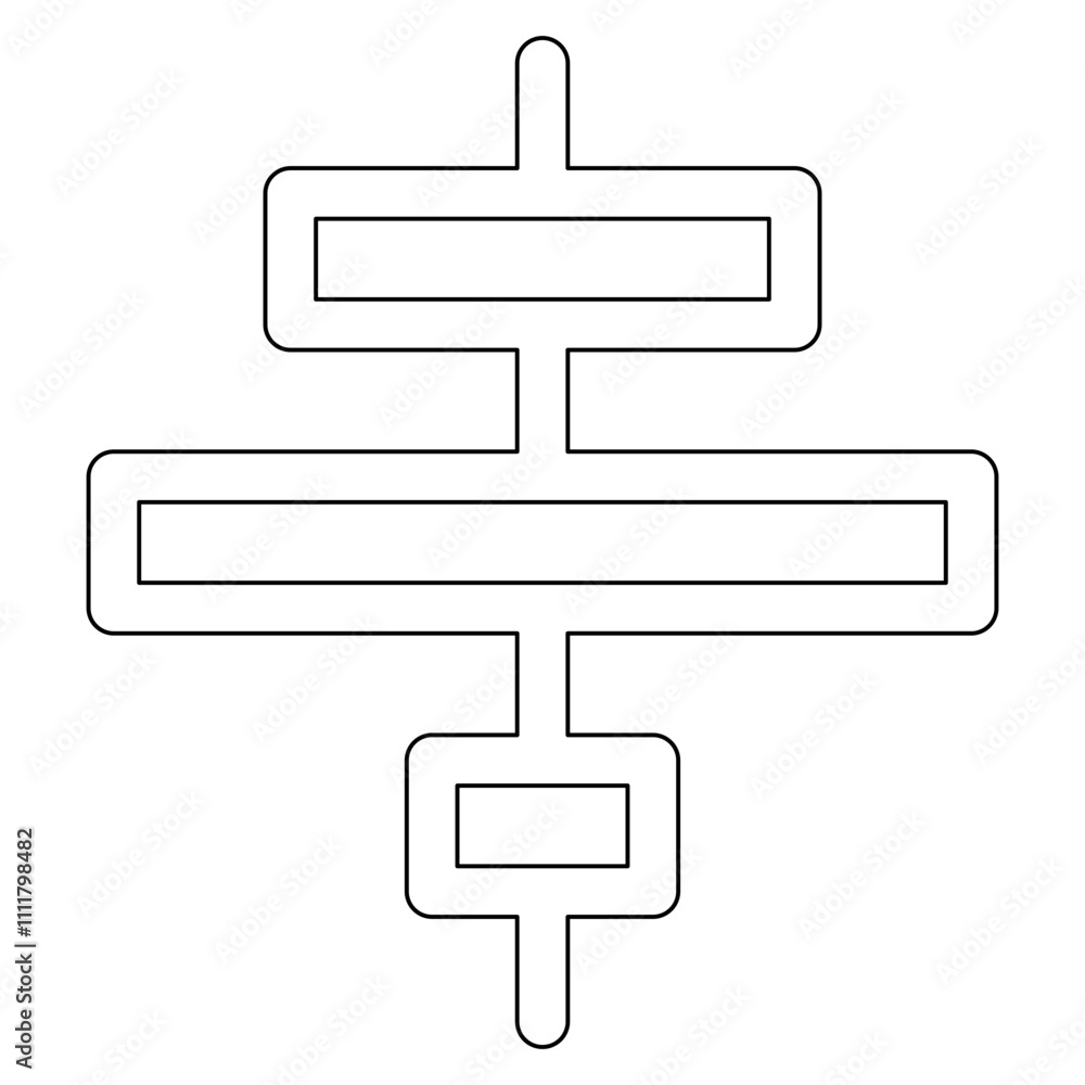 Poster data alignment icon in line style
