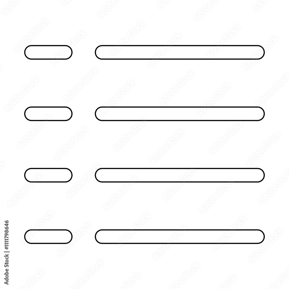 Poster data alignment icon in line style