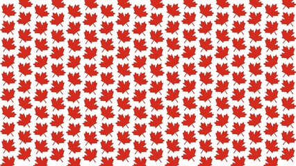 Canada Day pattern background illustration with red maple leaf illustration	
