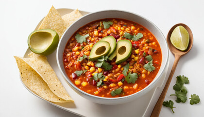 Bowl of spicy Mexican soup warms the soul