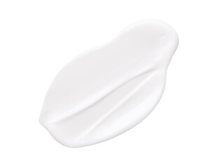 creamy smear of white cosmetic texture on transparent background skin care concept