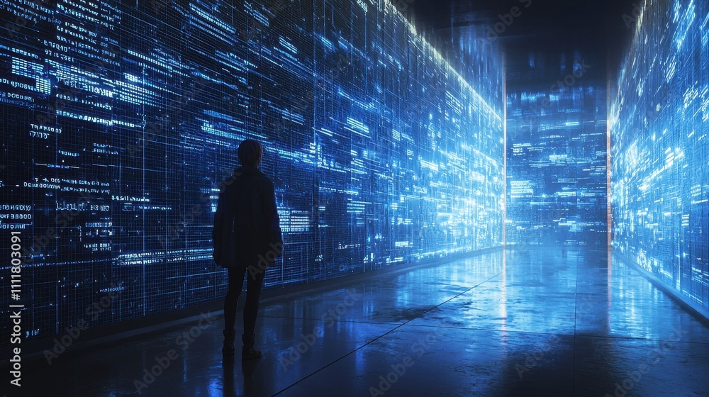 Poster high-tech visualization of privacy vulnerabilities in digital environments and data networks