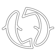 Koi fish icon in line style