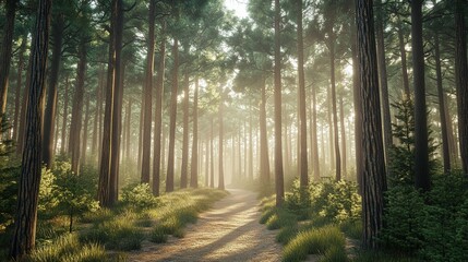 Fototapeta premium Forest of calm and relaxation