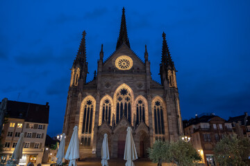 Obraz premium Temple Saint-Etienne Church In Mulhouse, France