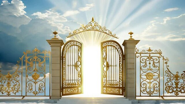 Esoteric depiction of heaven's gates opening