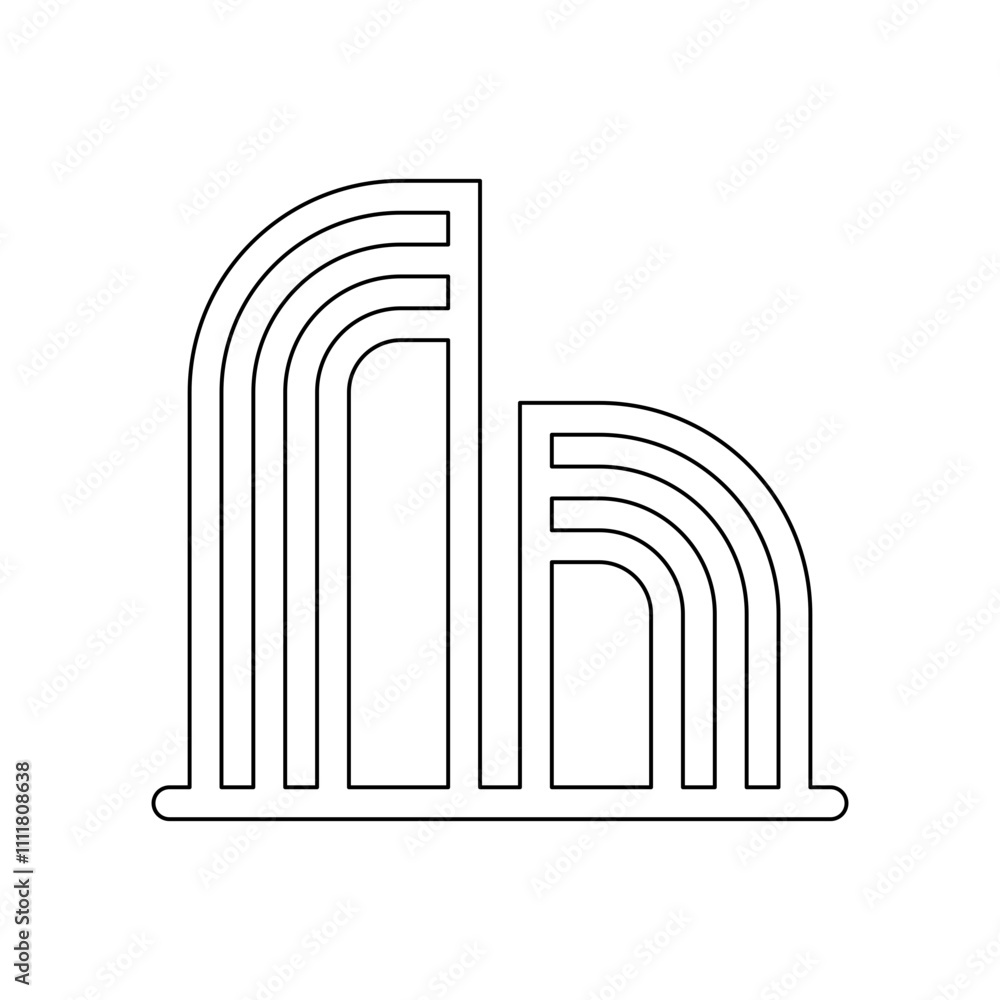 Poster building icon in line style