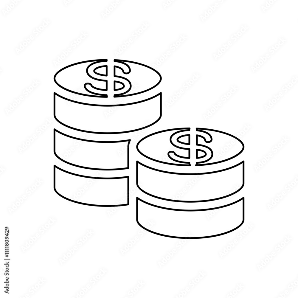 Poster cost icon in line style