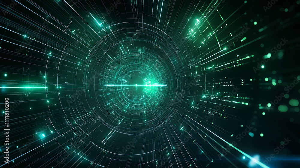 Poster abstract digital background with light rays and geometric patterns for futuristic concepts and desig