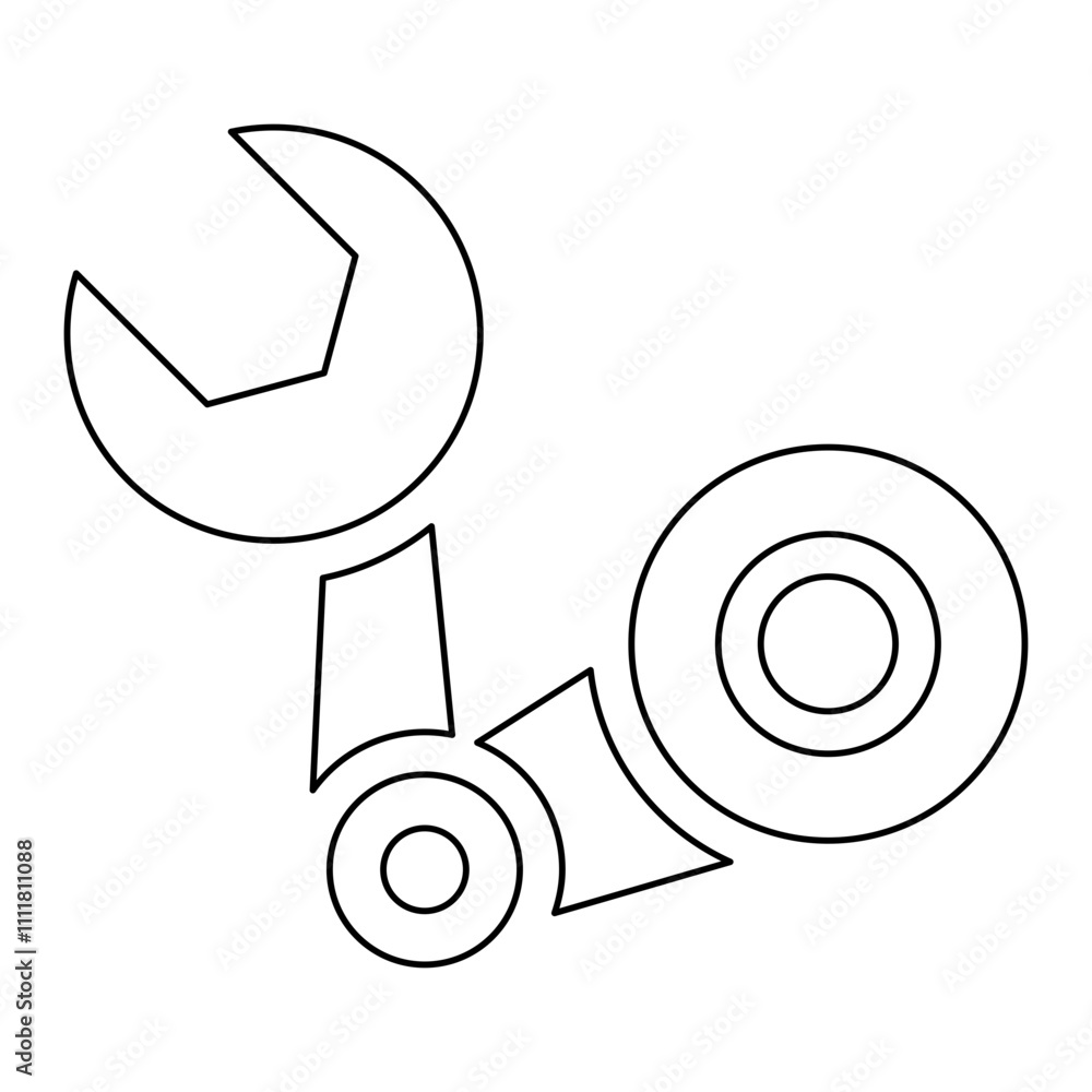 Poster robot arm icon in line style