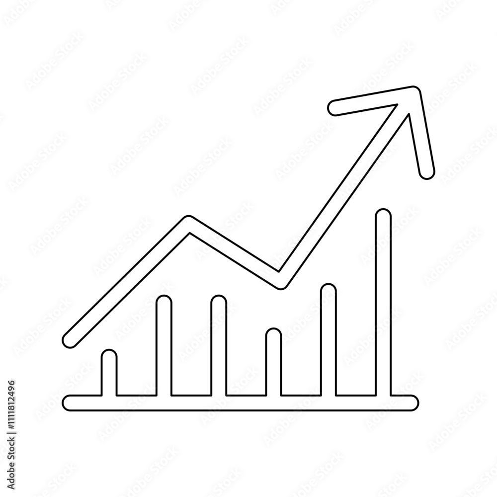 Poster data analysis icon in line style