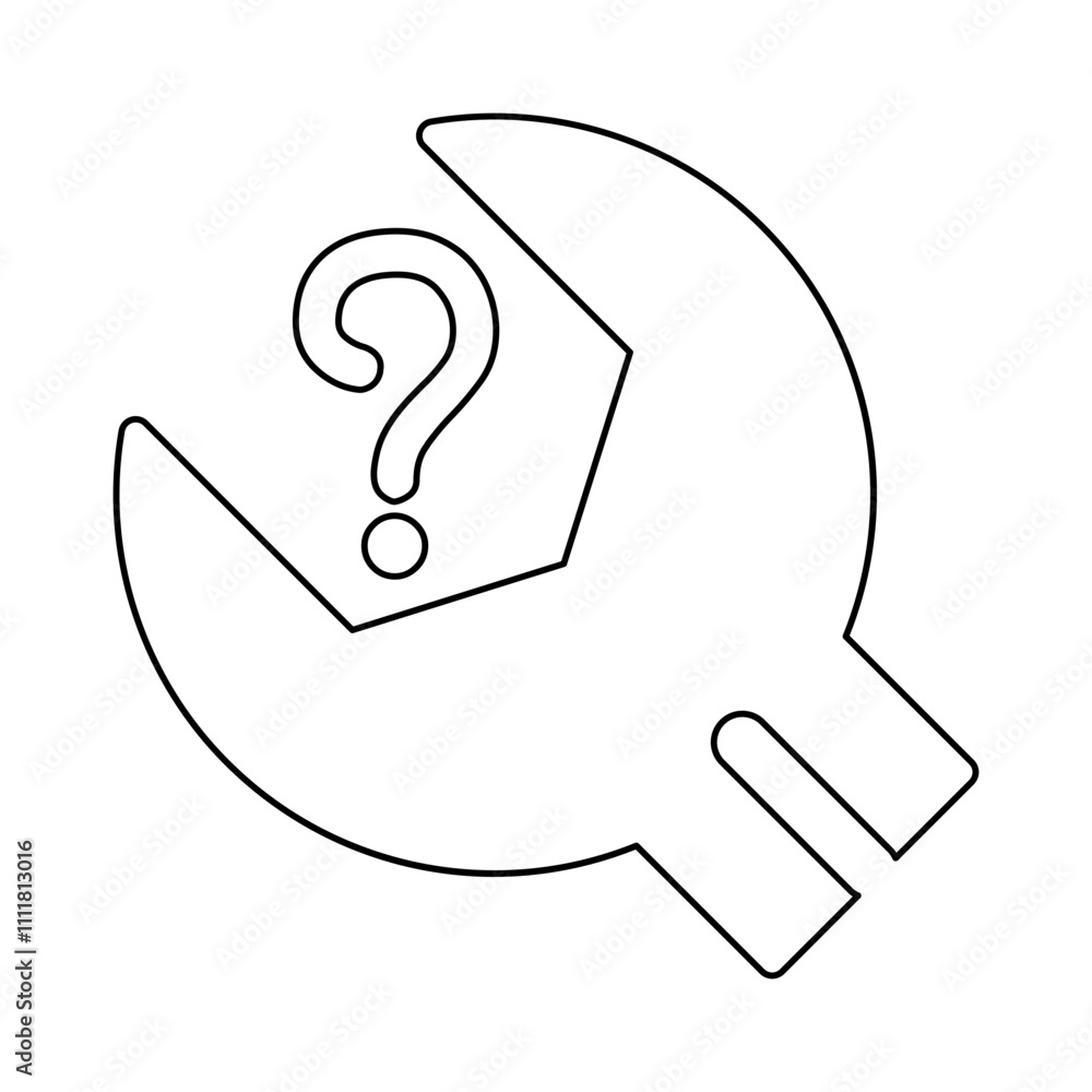 Poster problem icon in line style