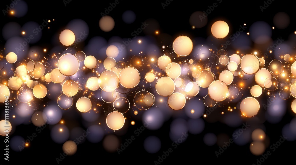 Poster a mesmerizing display of glowing orbs against a dark backdrop, creating a sense of depth and enchant
