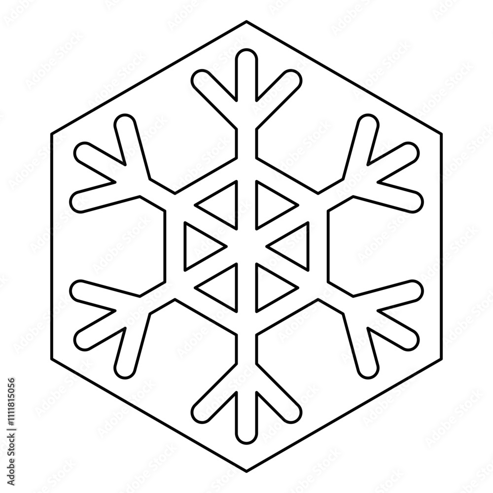 Poster snowflake icon in line style
