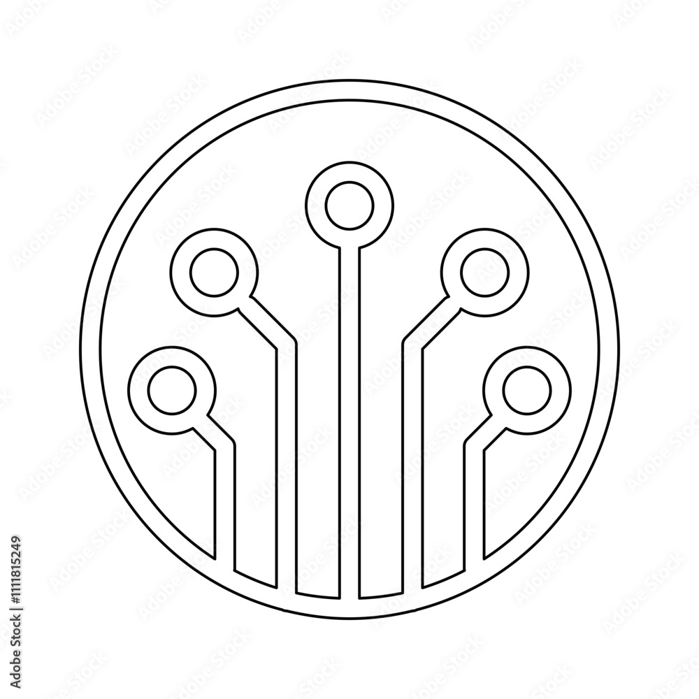 Poster circuit icon in line style