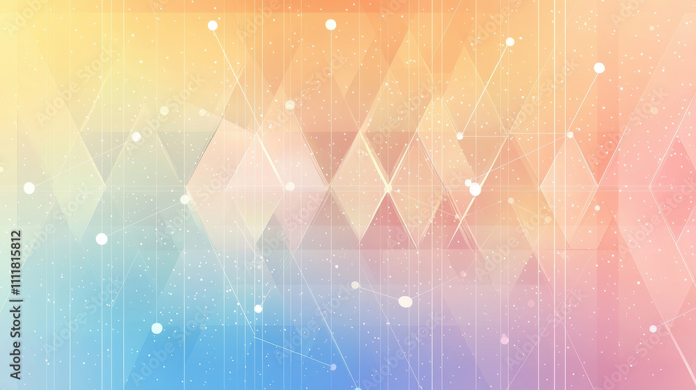 Poster timeline graph triangles concept. pastel geometric background with soft colors and abstract shapes