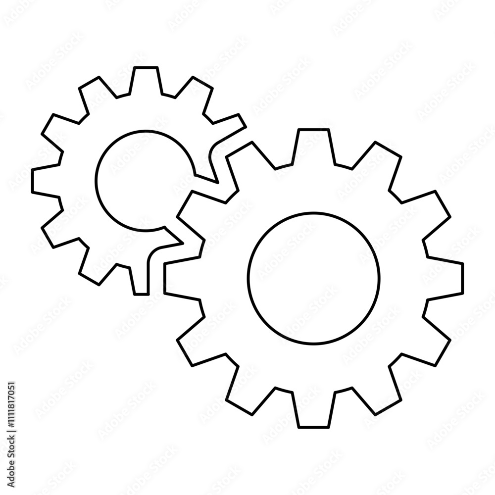 Poster engineering icon in line style