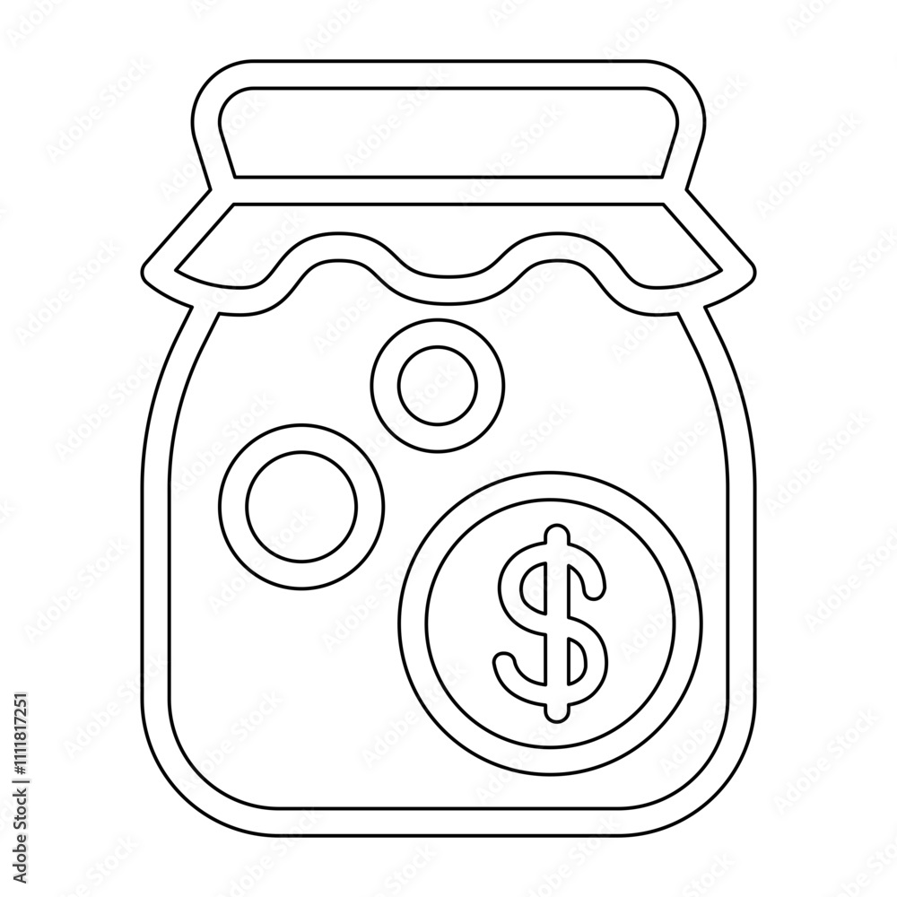 Poster saving icon in line style