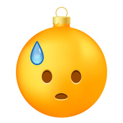 Emoji Christmas tree ball or toy with cold sweet face