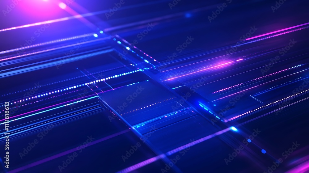 Poster abstract futuristic background with neon lights and vibrant colors in a digital space environment
