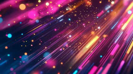 Obraz premium Abstract lines and particles representing future business technology and KPI analytics