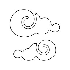 Clouds in Chinese style icon in line style