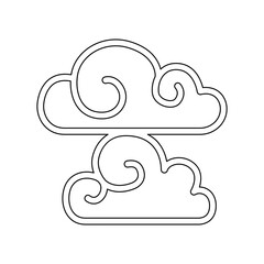 Clouds in Chinese style icon in line style