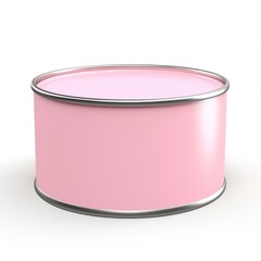 Closed pink paint can on a white background evokes diy projects and creativity, perfect for branding and interior design mock ups