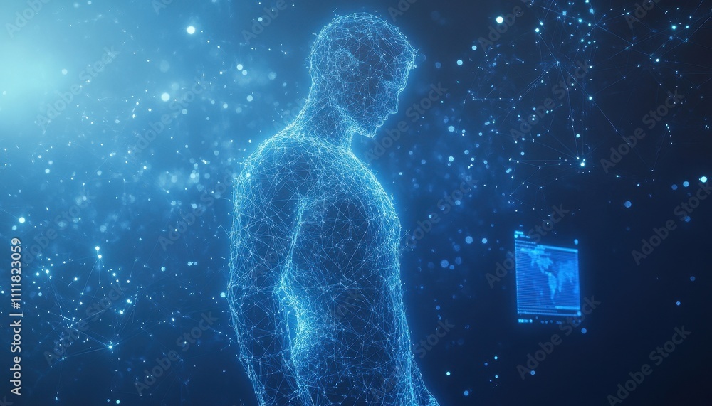 Poster digital human network connection global data