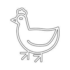 Chicken icon in line style