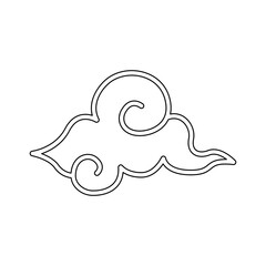 Chinese cloud icon in line style