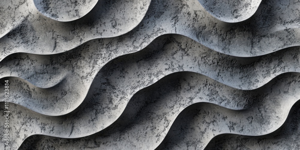 Poster abstract gray stone wave pattern background texture design, modern architectural 3d render seamless 