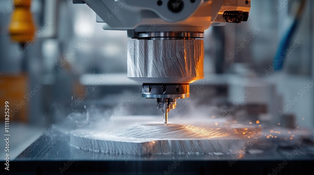 Poster a cnc machine operating autonomously to create highly detailed products.