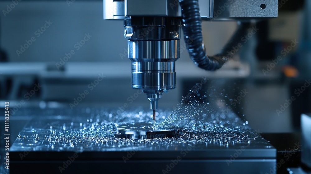 Poster a cnc machine operating autonomously to create highly detailed products.