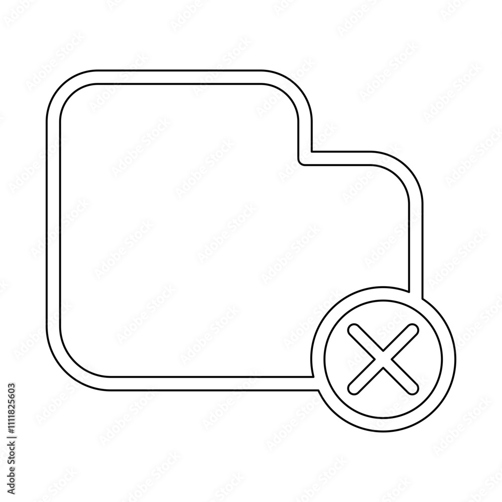 Poster delete folder icon in line style