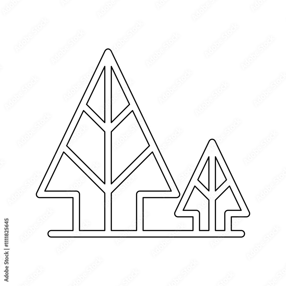 Poster tree icon in line style