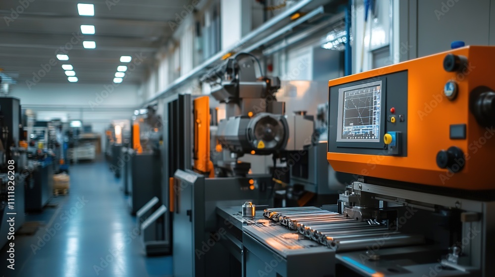 Poster a factory featuring advanced cnc machines for custom manufacturing.