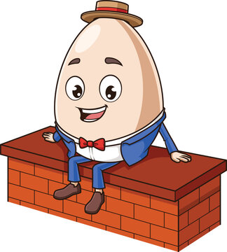 Humpty dumpty on wall vector image