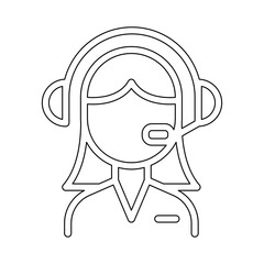 Call center icon in line style