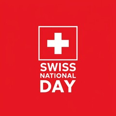 Obraz premium Swiss National Day Celebrated With Flag Design